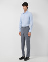 Slim fit sports shirt with blue microstructure | Roberto Verino