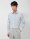 Slim fit shirt with light blue geometric print | Roberto Verino