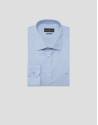 Slim fit sports shirt with blue microstructure | Roberto Verino