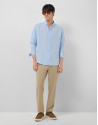 Regular fit light blue linen sports shirt - Man | Roberto Verino