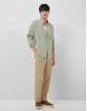Regular fit khaki linen sports shirt - Man | Roberto Verino