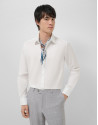 Slim fit sports shirt with white microstructure | Roberto Verino