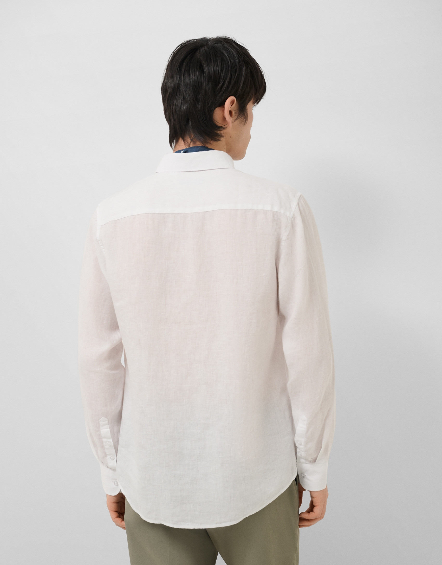 Regular fit white linen sports shirt - Man | Roberto Verino