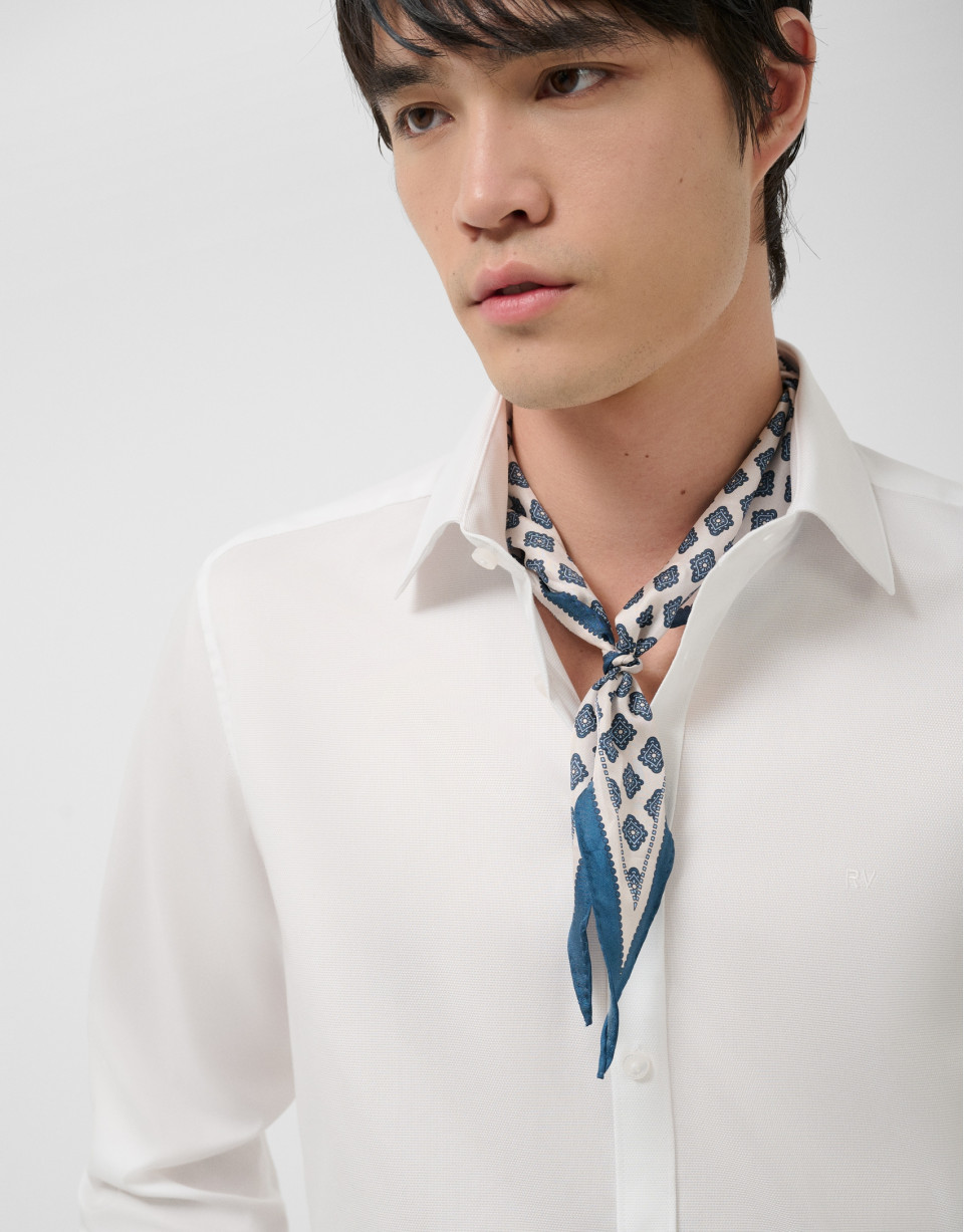 Camisa sport slim fit microestructura blanca | Roberto Verino
