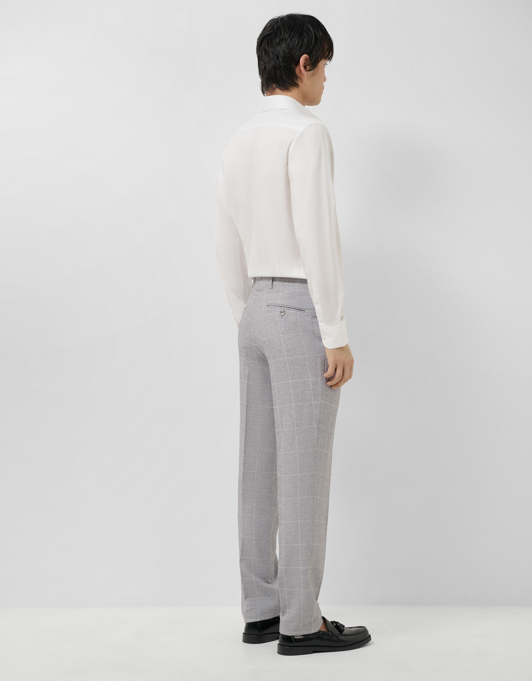 Slim fit sports shirt with white microstructure | Roberto Verino