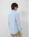 Regular fit light blue linen sports shirt - Man | Roberto Verino