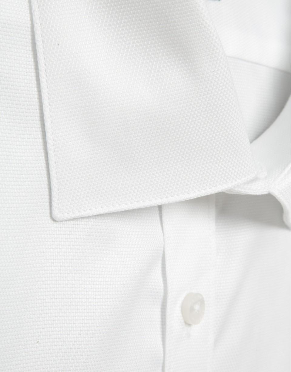 Slim fit sports shirt with white microstructure | Roberto Verino