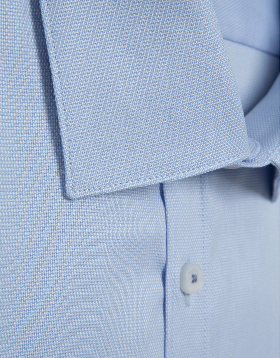 Slim fit sports shirt with blue microstructure | Roberto Verino