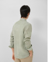Regular fit khaki linen sports shirt - Man | Roberto Verino