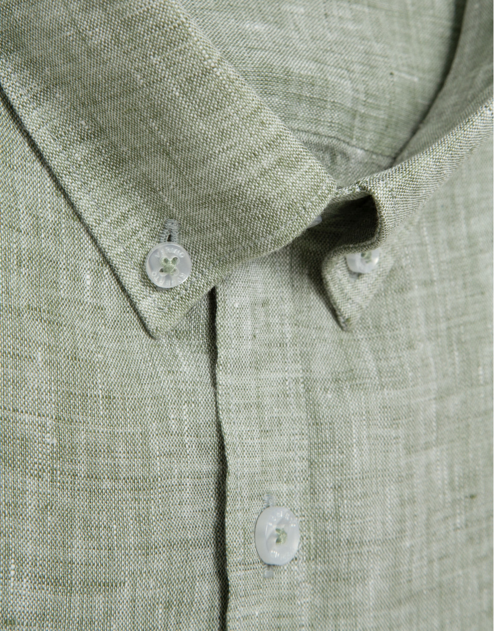 Camisa sport regular lino caqui - Hombre | Roberto Verino