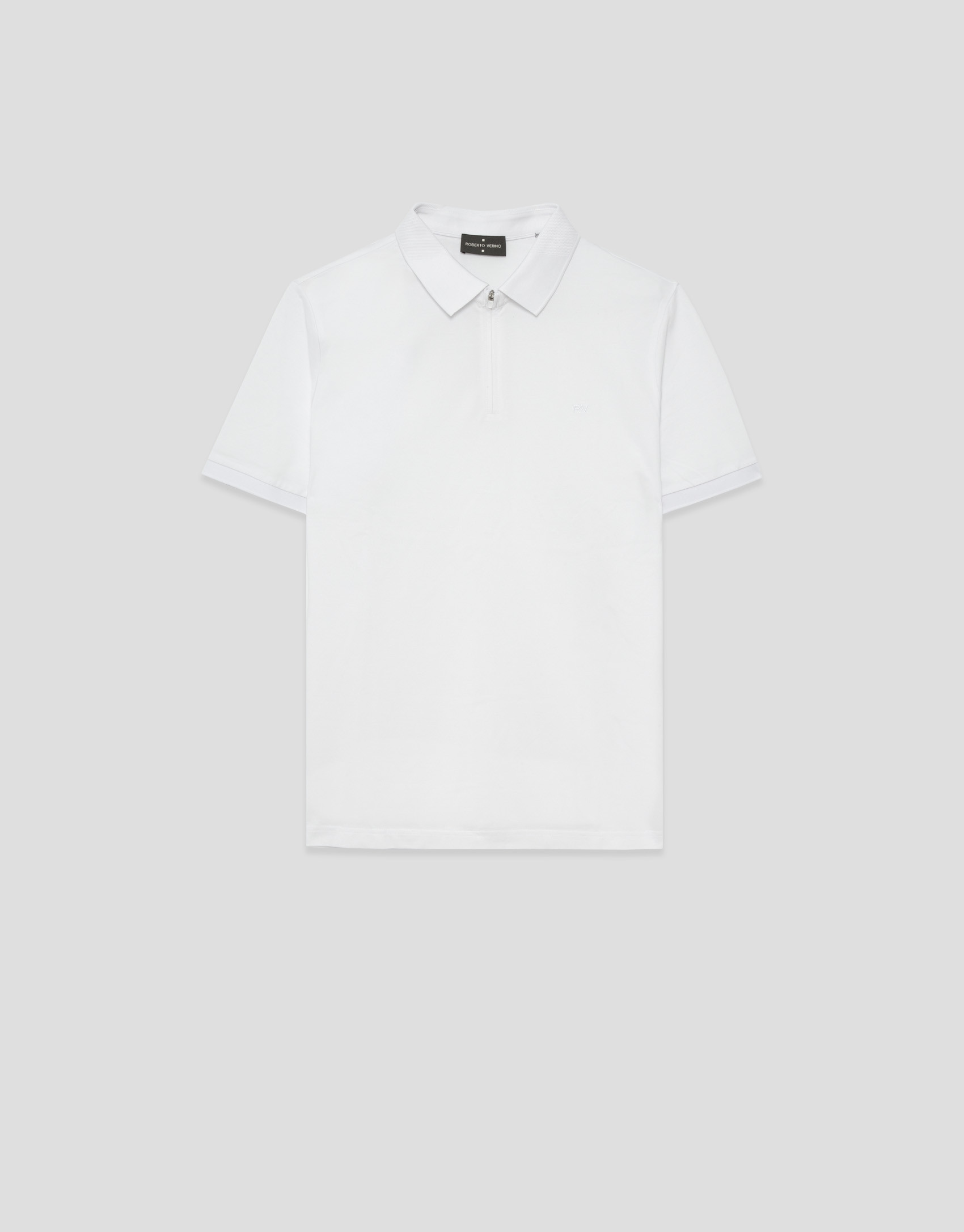 Polo piqué técnico cremallera blanco - Hombre | Roberto Verino
