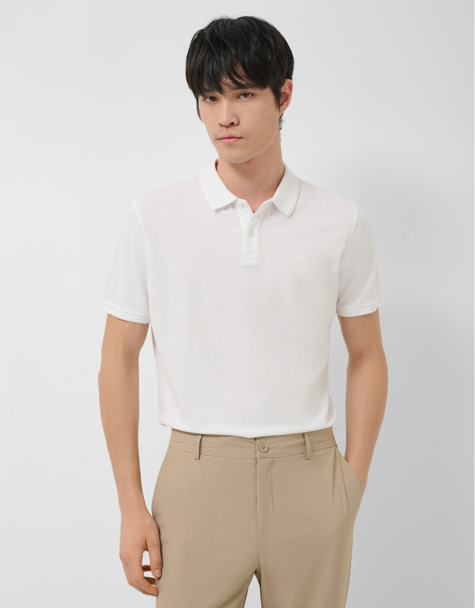 White short-sleeved piqué polo shirt - Man | Roberto Verino