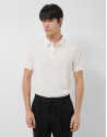 White technical piqué polo shirt with zip - Man | Roberto Verino