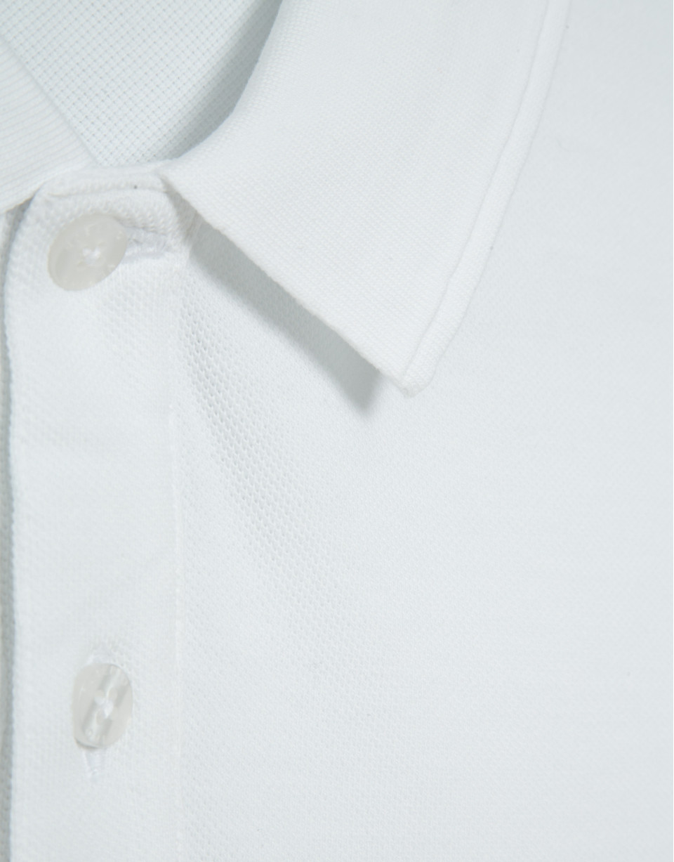 White short-sleeved piqué polo shirt - Man | Roberto Verino