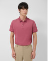 Plum-colored technical piqué polo shirt with zip | Roberto Verino