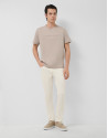 Short-sleeved mink T-shirt with chest logo | Roberto Verino