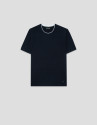 Navy blue knitted short-sleeved T-shirt - Man | Roberto Verino