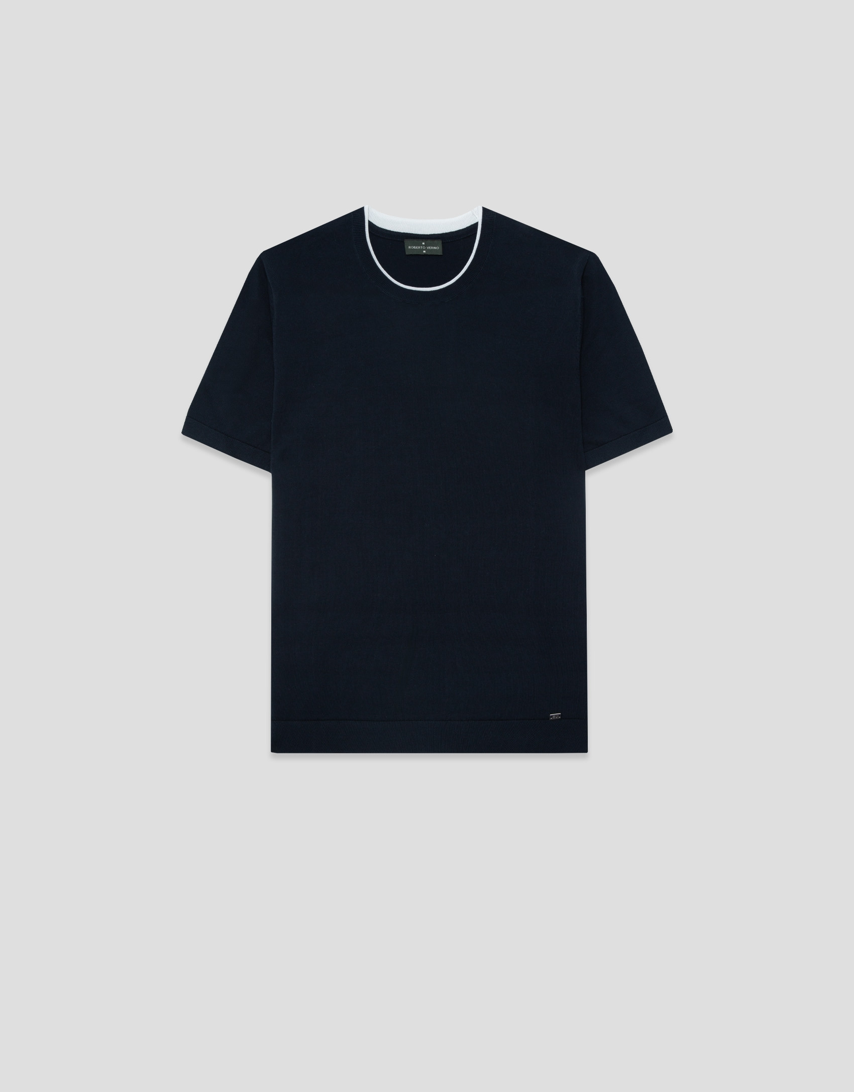 Camiseta manga corta tricotada marino - Hombre | Roberto Verino
