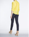 Yellow silk embroidered blouse 