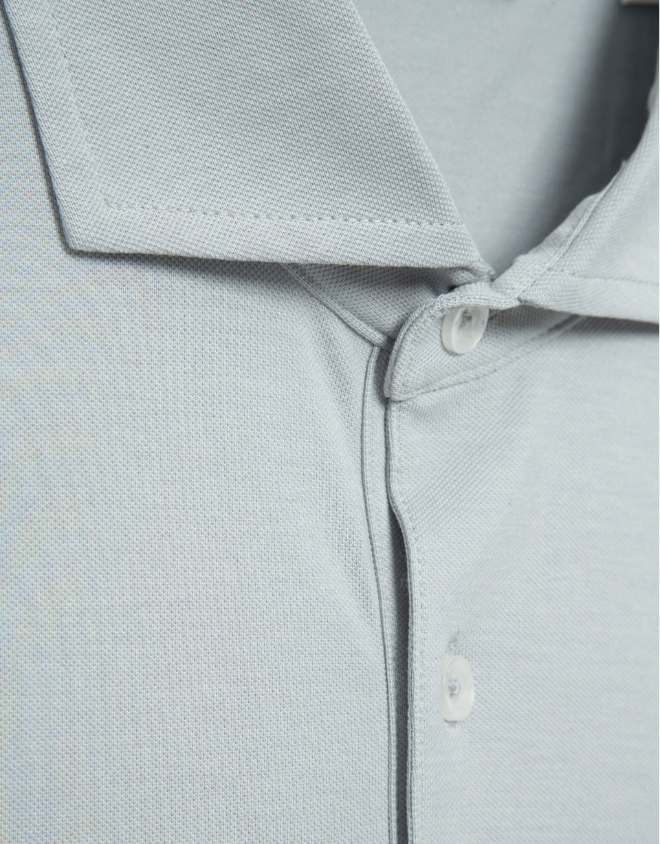Grey long-sleeved piqué shirt - Man - SS2026 | Roberto Verino