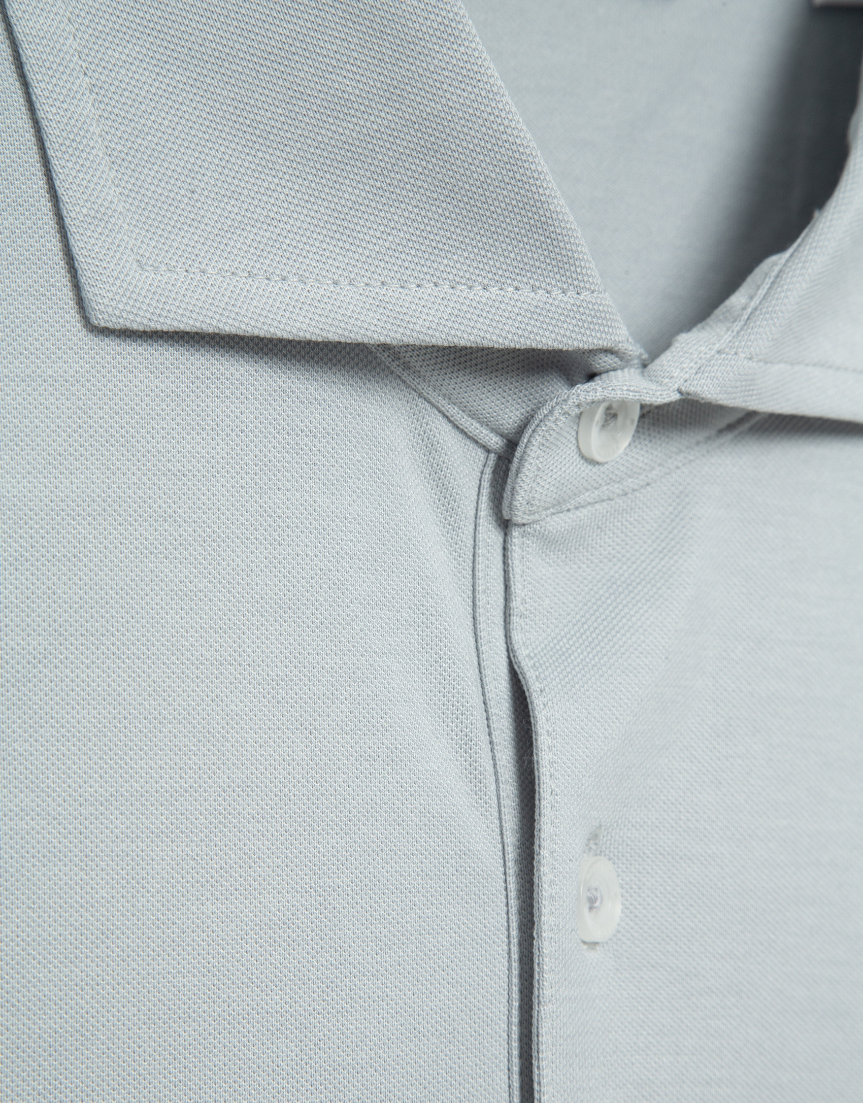 Grey long-sleeved piqué shirt - Man - SS2026 | Roberto Verino