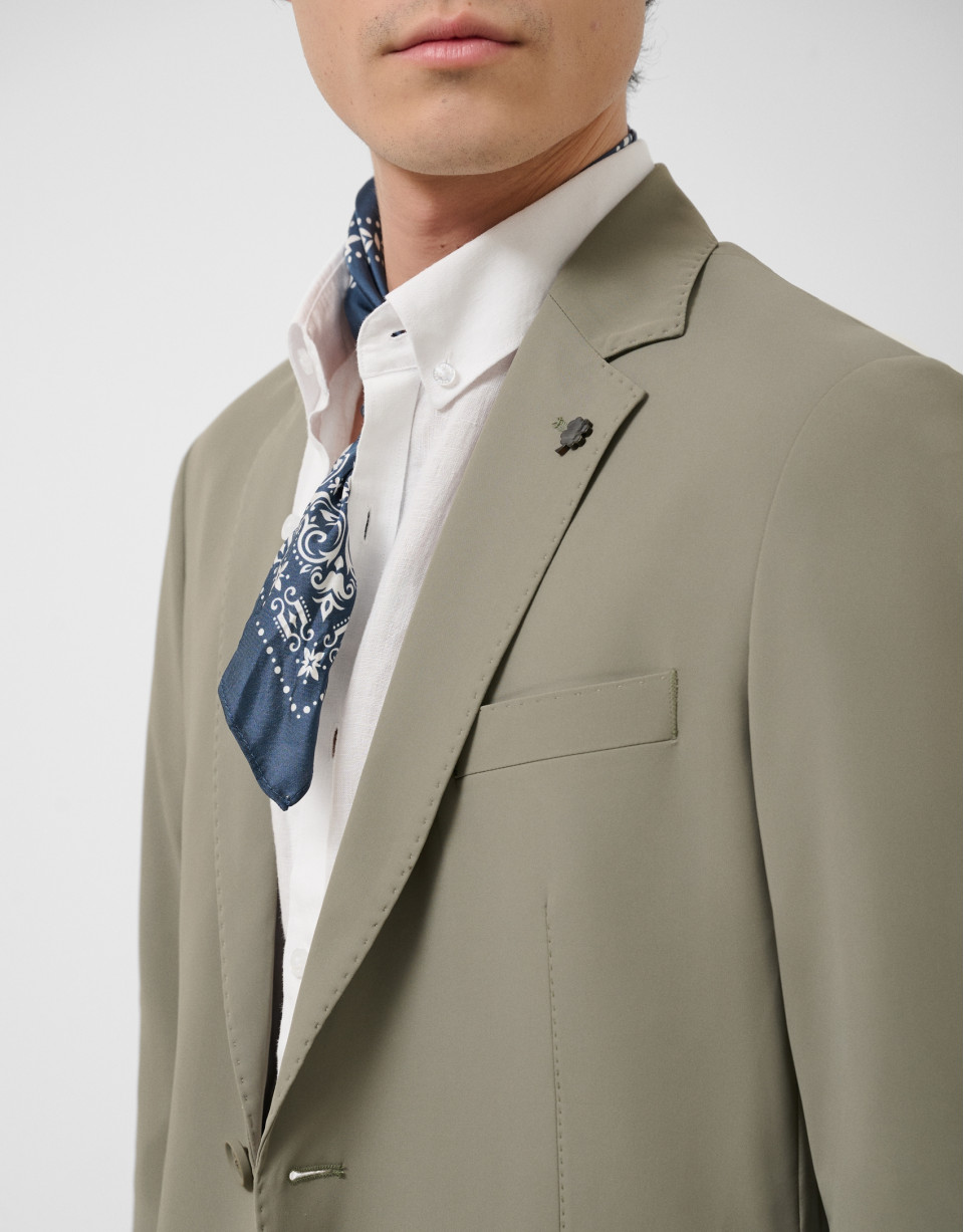 Khaki technical fabric blazer - Man - SS2026 | Roberto Verino