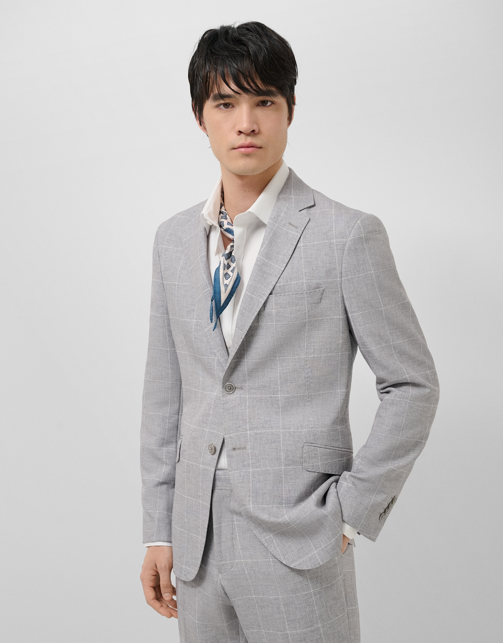 Grey checked jacket - Man - SS2026 | Roberto Verino