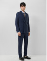 Half canvas suit in blue checked wool - Man | Roberto Verino