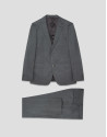 Half canvas slim fit faux plain dark grey suit | Roberto Verino