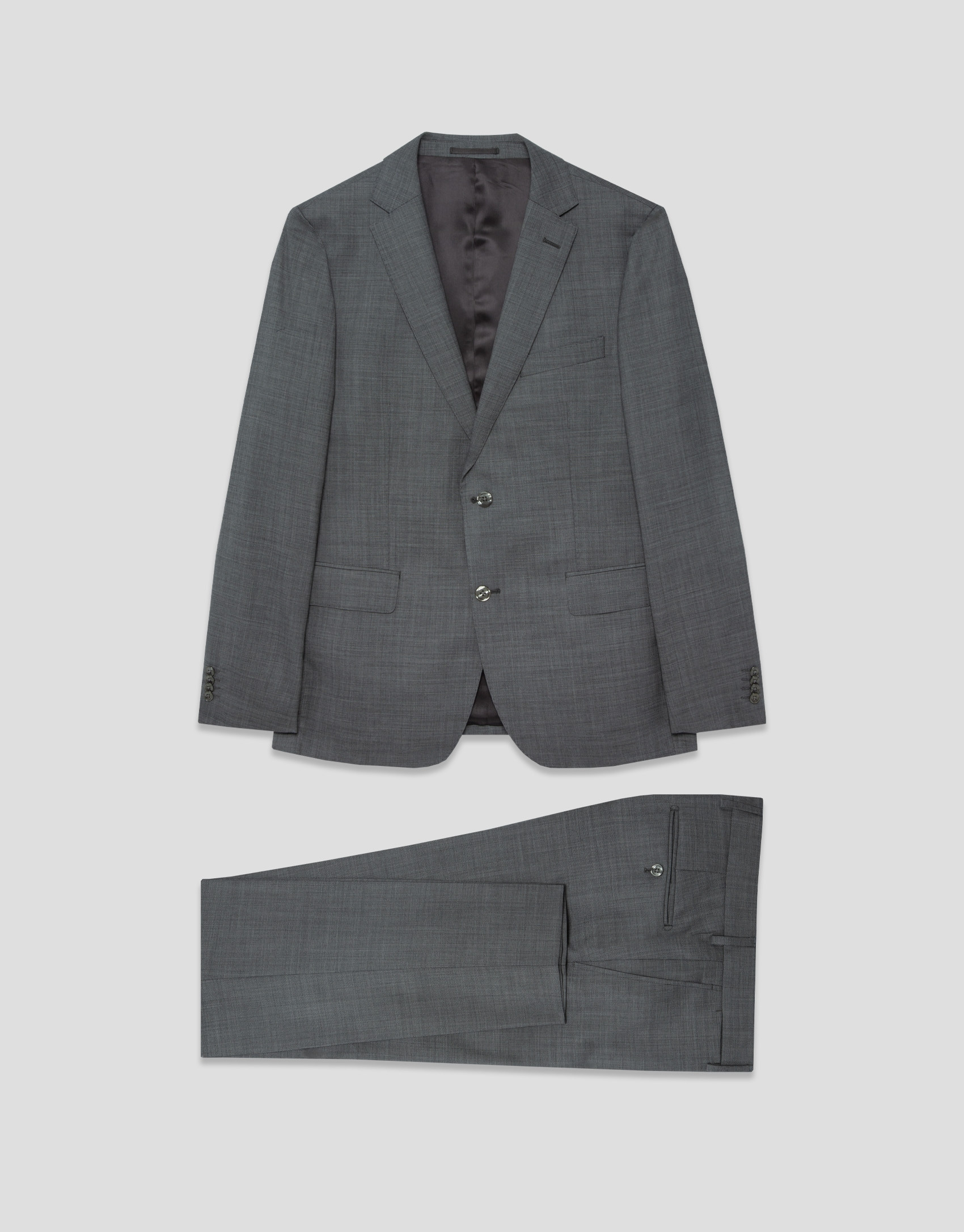 Half canvas slim fit faux plain dark grey suit | Roberto Verino