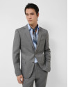 Half canvas slim fit faux plain dark grey suit | Roberto Verino