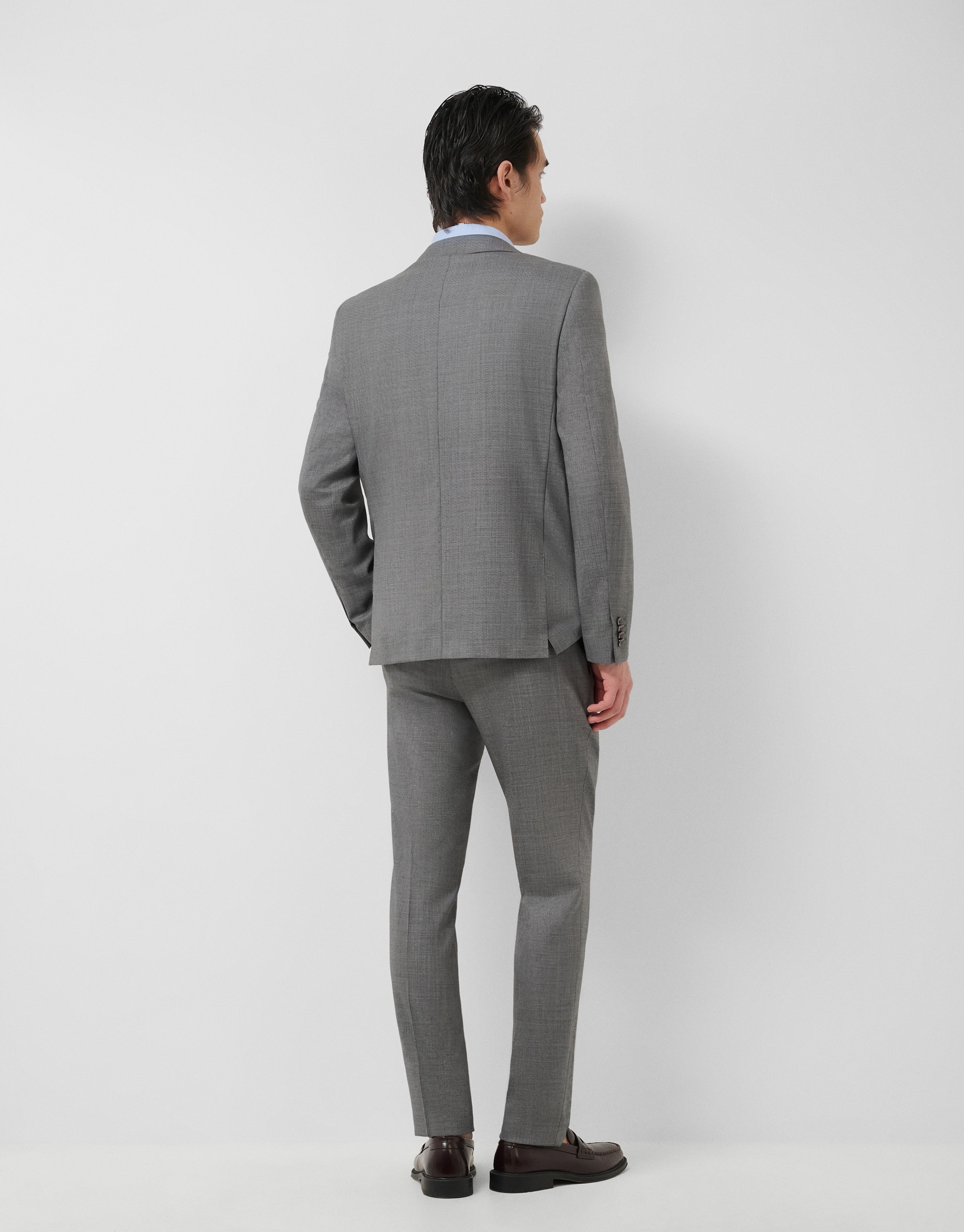 Half canvas slim fit faux plain dark grey suit | Roberto Verino