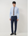 Half canvas suit in blue checked wool - Man | Roberto Verino