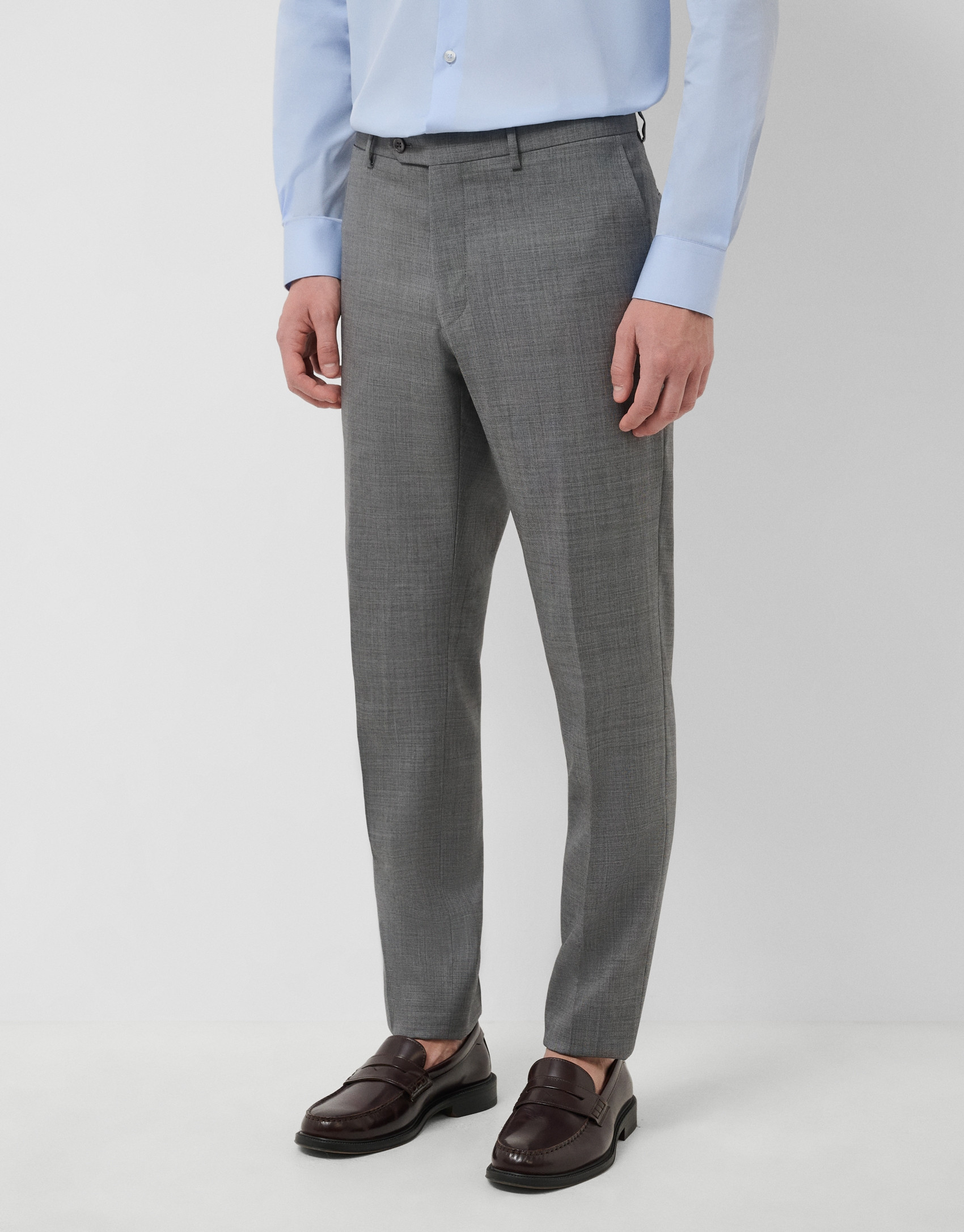 Half canvas slim fit faux plain dark grey suit | Roberto Verino