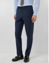 Half canvas suit in blue checked wool - Man | Roberto Verino