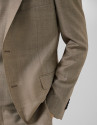 Half canvas slim fit suit in dark mink faux ... | Roberto Verino