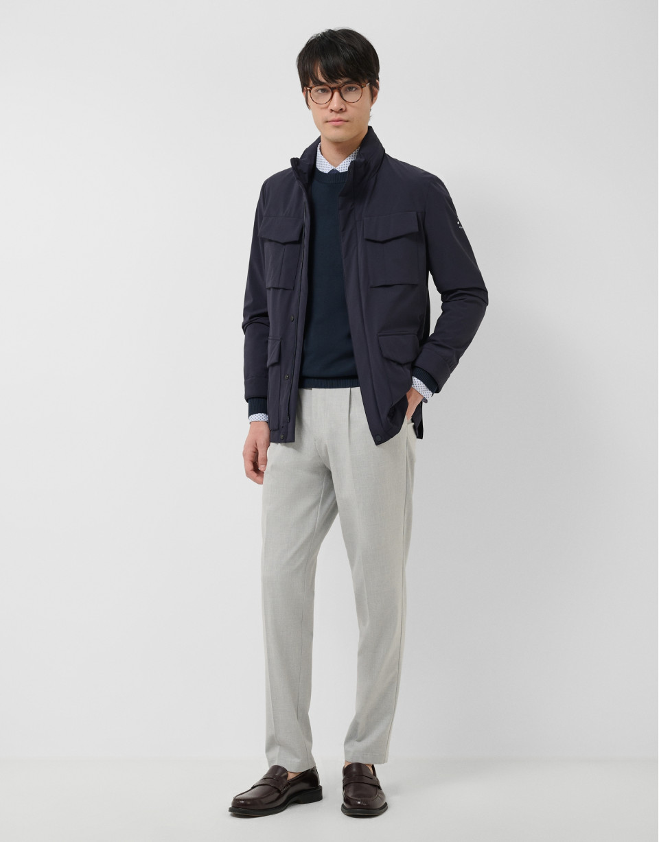 Navy blue technical parka - Man - SS2026 | Roberto Verino