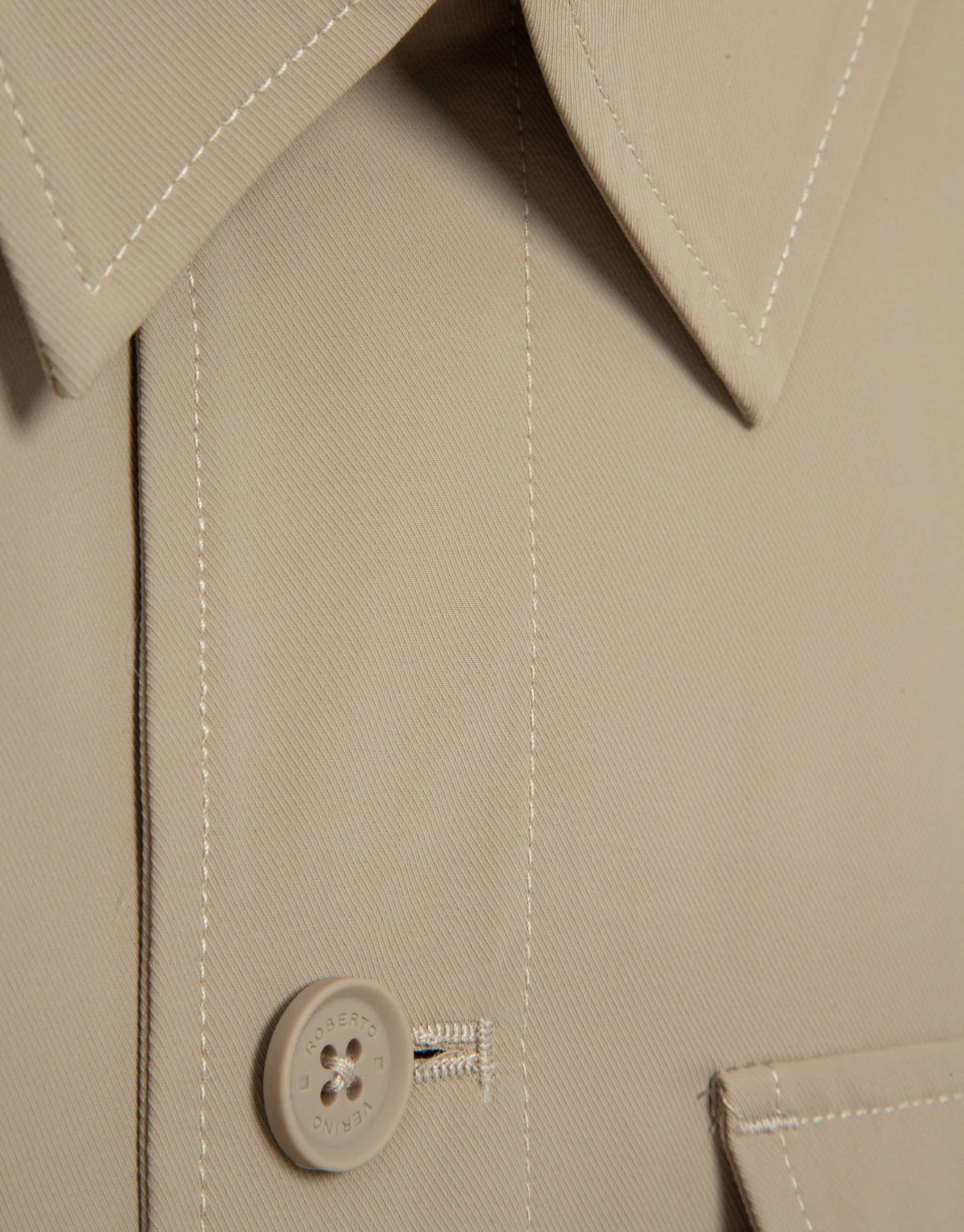 Beige technical separate overshirt - Man | Roberto Verino