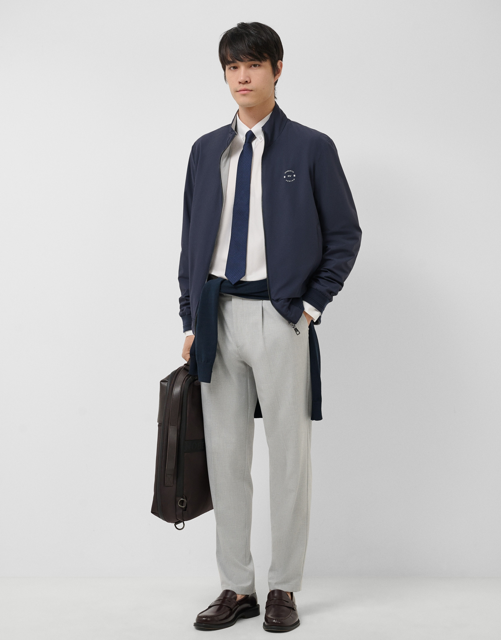 Reversible navy/grey jacket - Man - SS2026 | Roberto Verino