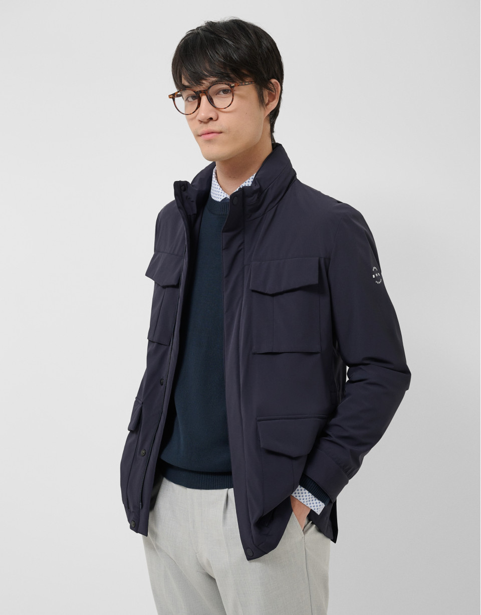 Navy blue technical parka - Man - SS2026 | Roberto Verino