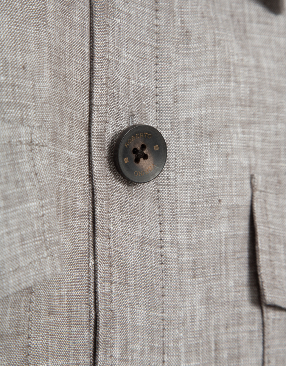 Sobrecamisa lino gris - Hombre - PV2026 | Roberto Verino
