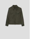Khaki suede jacket with chest pockets - Man | Roberto Verino