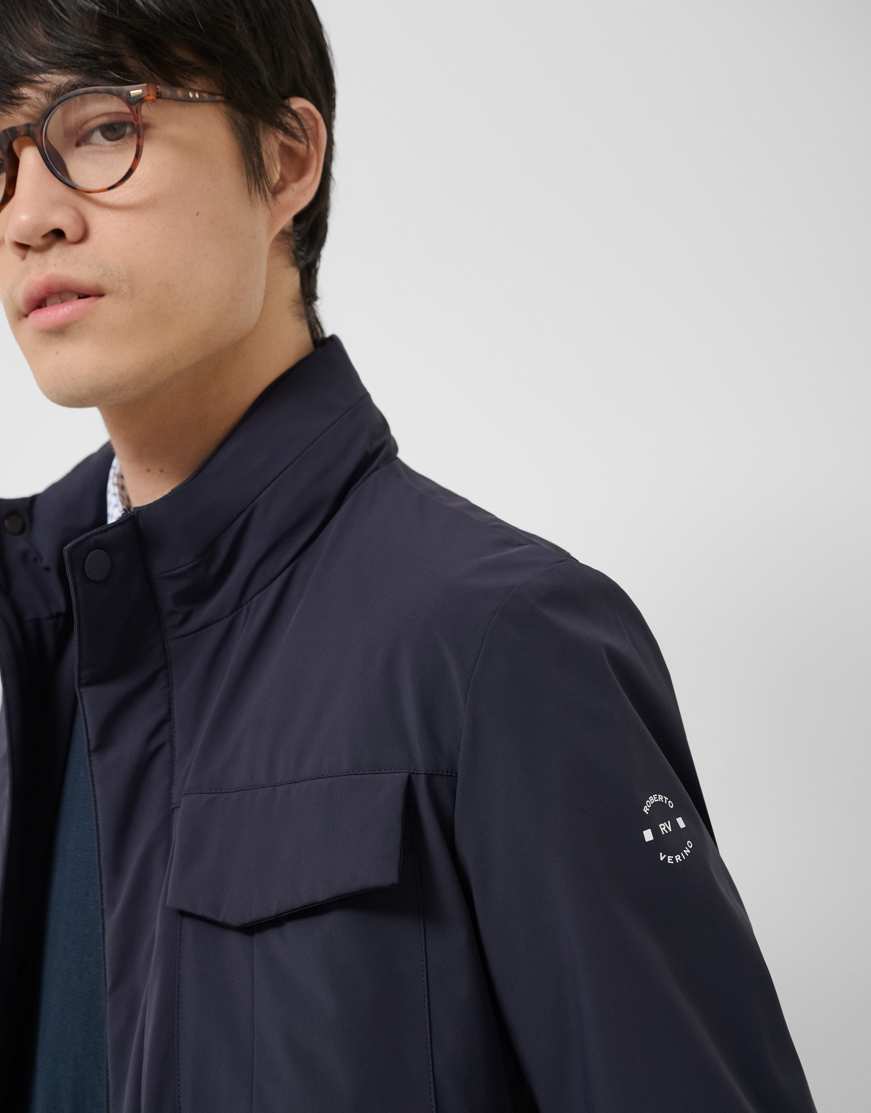 Navy blue technical parka - Man - SS2026 | Roberto Verino