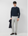 High twist navy blue plain cotton jumper - Man | Roberto Verino