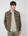 Khaki suede jacket with chest pockets - Man | Roberto Verino
