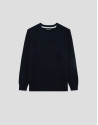 High twist navy blue plain cotton jumper - Man | Roberto Verino