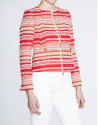 Short ethnic print jacquard jacket