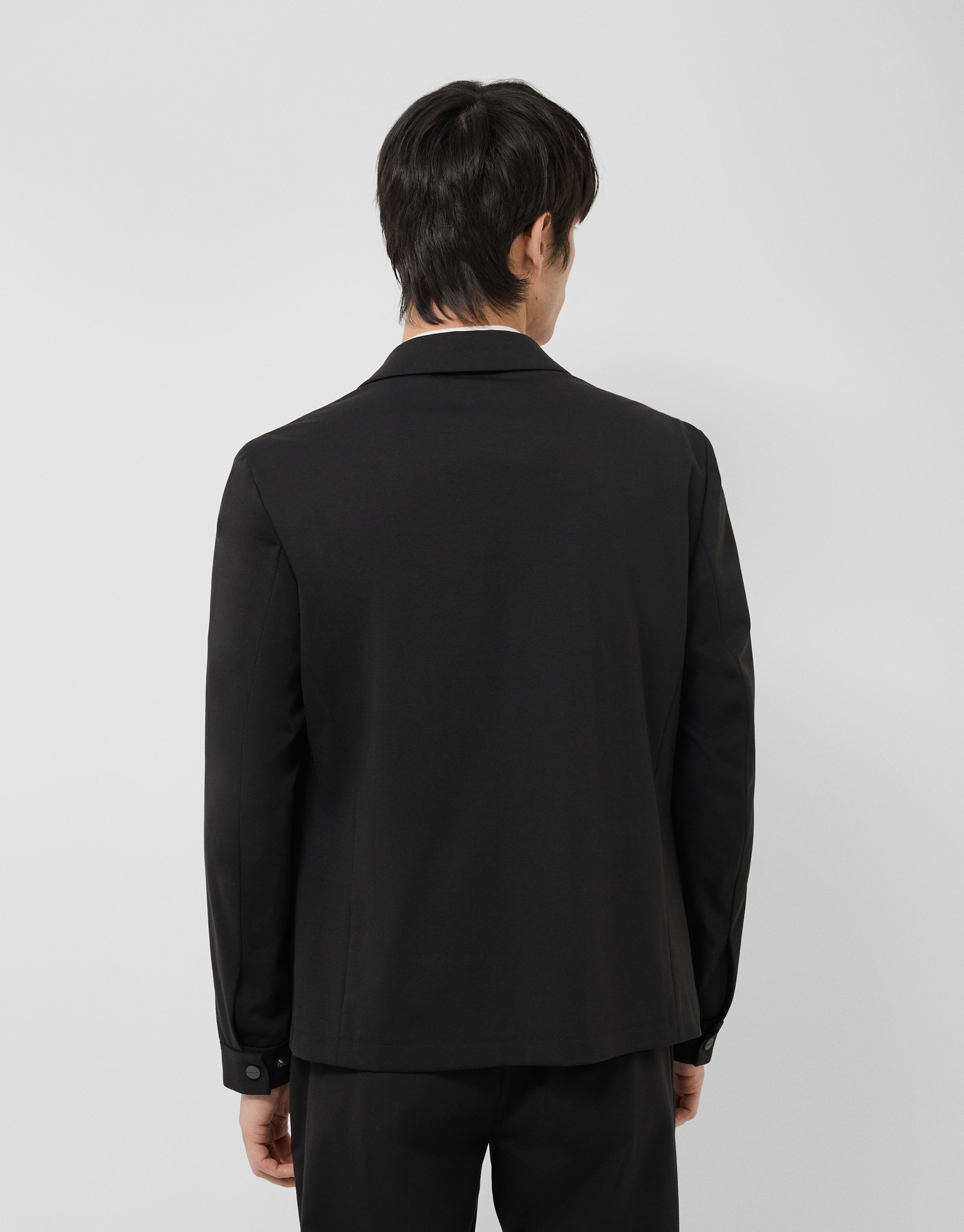 Sobrecamisa con cremallera punto roma negro | Roberto Verino