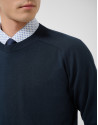 Jersey algodón liso high twist marino - Hombre | Roberto Verino