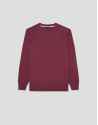 Plain high twist plum cotton jumper - Man | Roberto Verino